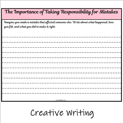 The Importance of Taking Responsibility for Mistakes | Main Idea and Supporting Details Reading Passage and Questions