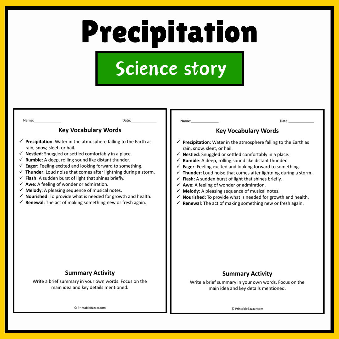 Precipitation | Science Story Reading Comprehension Activity