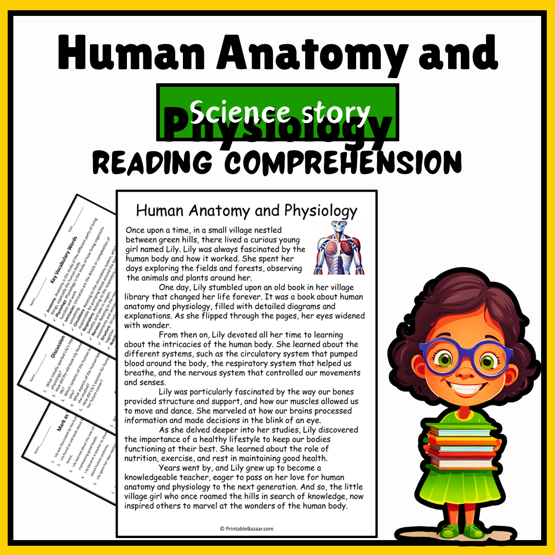 Human Anatomy and Physiology | Science Story Reading Comprehension Activity
