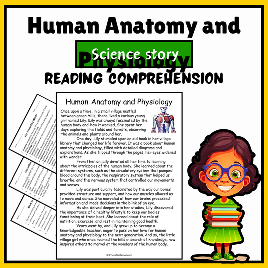 Human Anatomy and Physiology | Science Story Reading Comprehension Activity