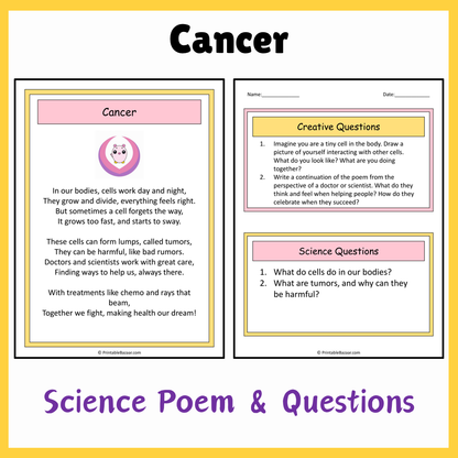 Cancer | Science Poem Reading Comprehension Activity