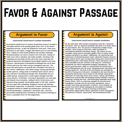 Governments should invest in seawater desalination | Debate Case Study Worksheet