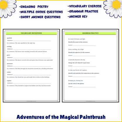 Adventures of the Magical Paintbrush | Poem Grammar Worksheet Printable Activity