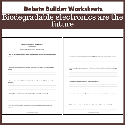 Biodegradable electronics are the future | Favour and Against Worksheet Printable Activity