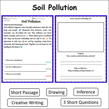 Soil Pollution | Short Reading Comprehension Creative Worksheet
