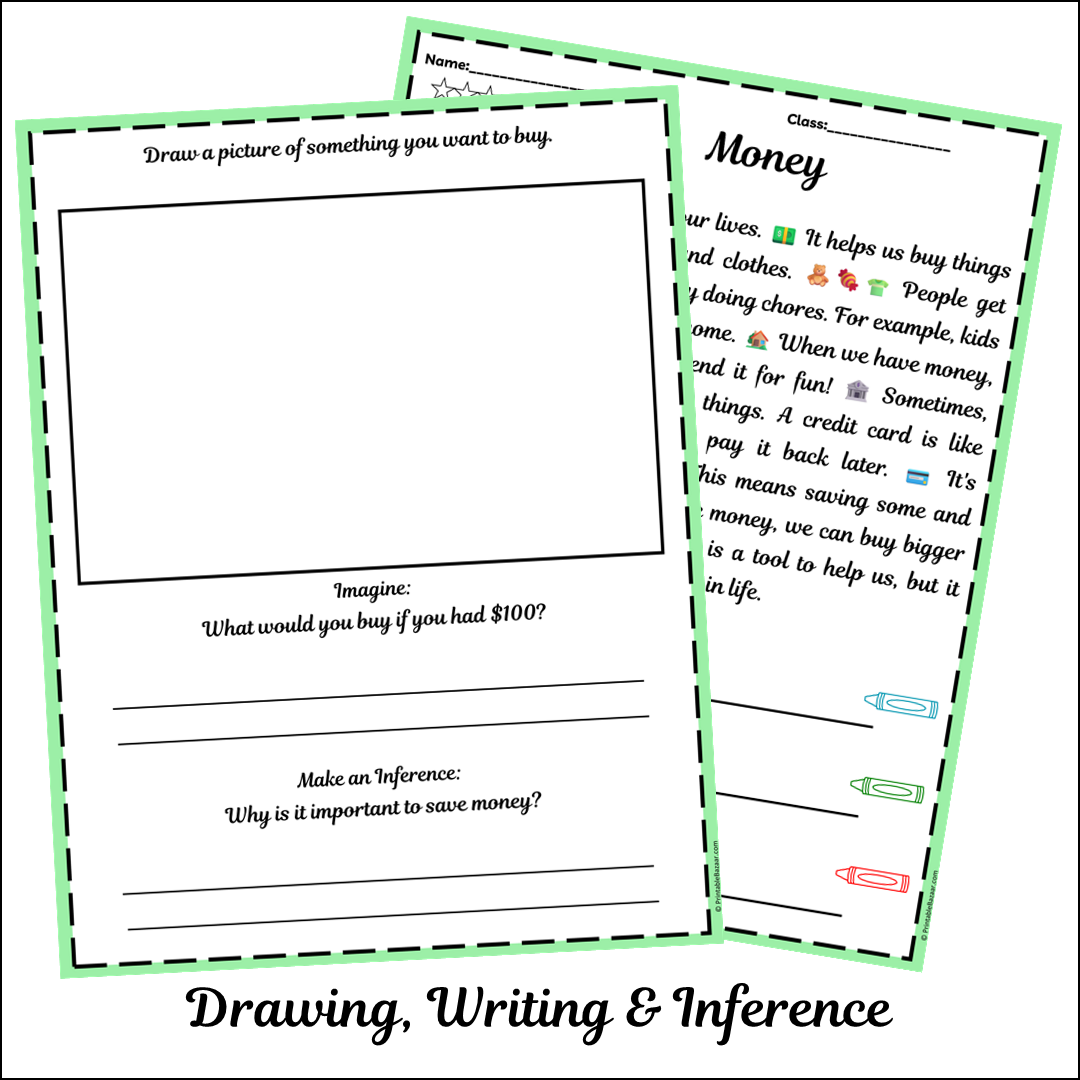 Money | Short Reading Comprehension Creative Worksheet