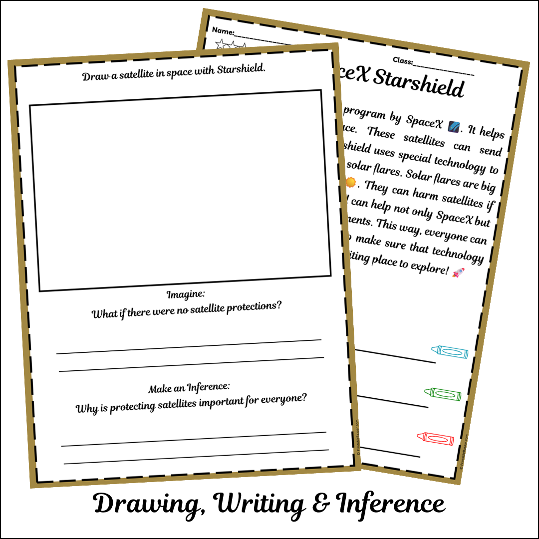 SpaceX Starshield | Short Reading Comprehension Creative Worksheet