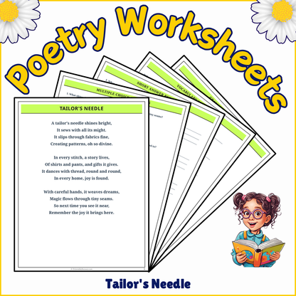 Tailor's Needle | Poem Grammar Worksheet Printable Activity