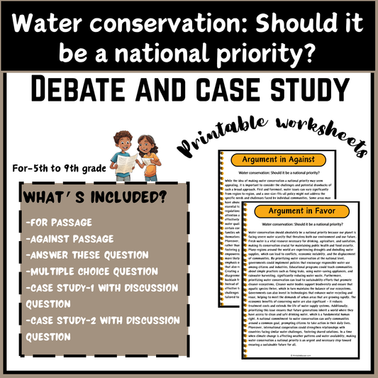 Water conservation: Should it be a national priority? | Debate Case Study Worksheet