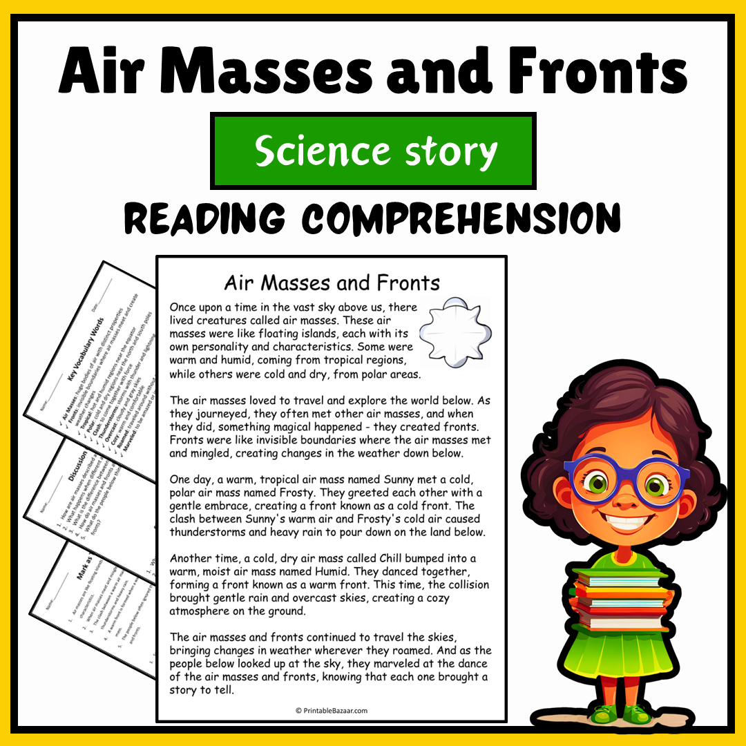 Air Masses and Fronts | Science Story Reading Comprehension Activity