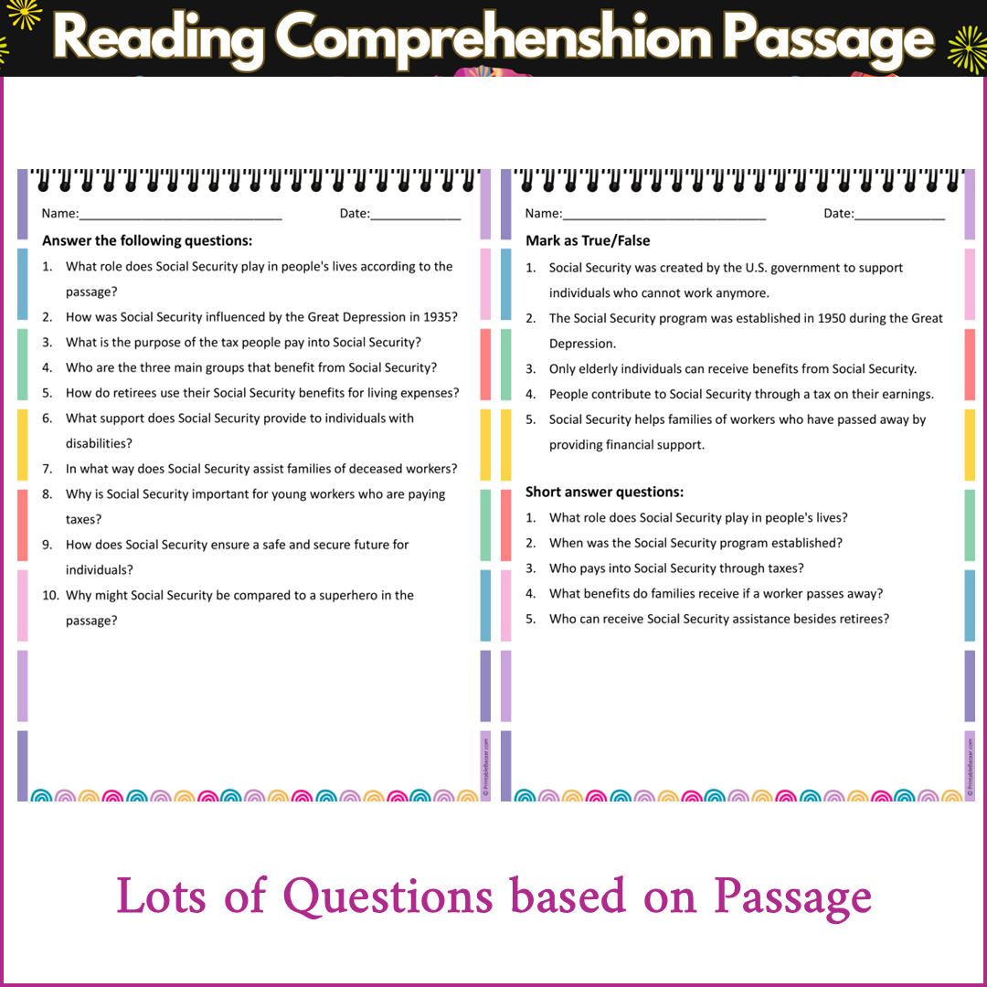 What is Social Security | Reading Comprehension Passage and Questions