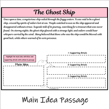 The Ghost Ship | Main Idea and Supporting Details Reading Passage and Questions