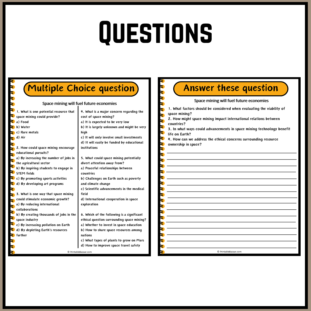 Space mining will fuel future economies | Debate Case Study Worksheet