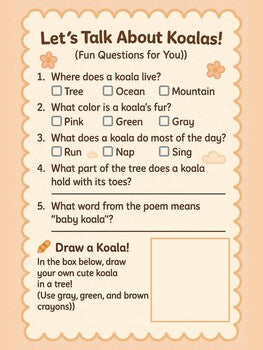 Koala Kindy Fun Pack – Poem & Activity Pages for Little Learners