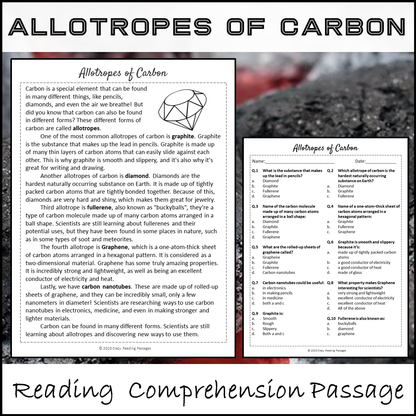 Allotropes Of Carbon Reading Comprehension Passage and Questions | Printable PDF