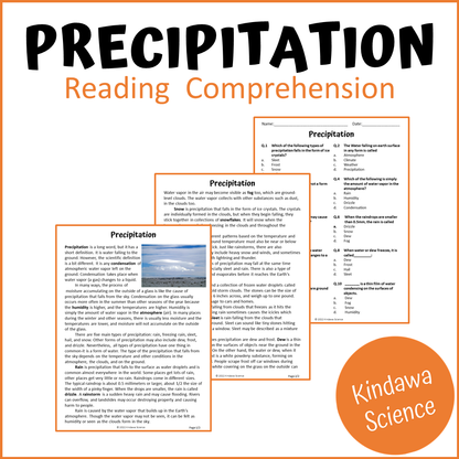 Precipitation Reading Comprehension Passage and Questions | Printable PDF