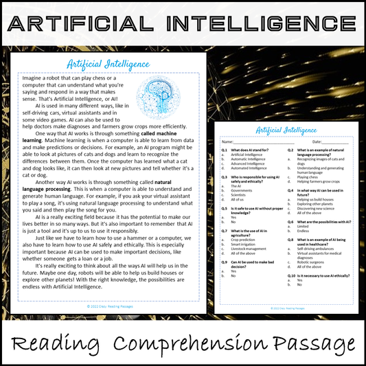 Artificial Intelligence Reading Comprehension Passage and Questions | Printable PDF