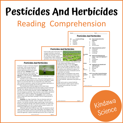 Pesticides And Herbicides Reading Comprehension Passage and Questions | Printable PDF