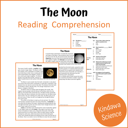 The Moon Reading Comprehension Passage and Questions | Printable PDF