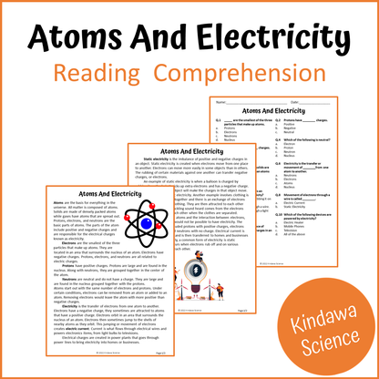 Atoms And Electricity Reading Comprehension Passage and Questions | Printable PDF