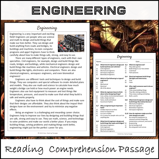 Engineering Reading Comprehension Passage and Questions | Printable PDF