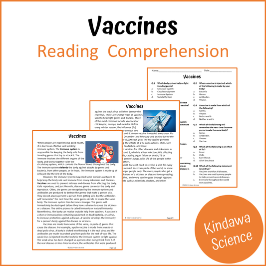 Vaccines Reading Comprehension Passage and Questions | Printable PDF