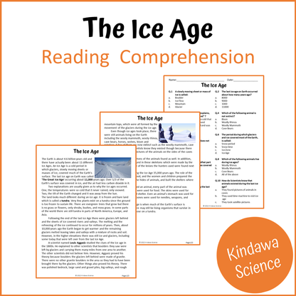 The Ice Age Reading Comprehension Passage and Questions | Printable PDF