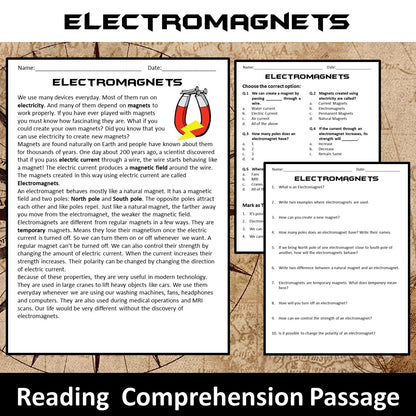 Electromagnets Reading Comprehension Passage and Questions