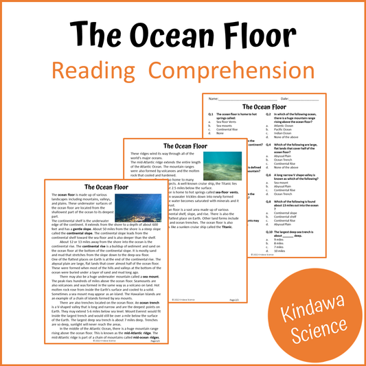 The Ocean Floor Reading Comprehension Passage and Questions | Printable PDF