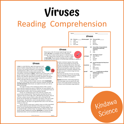 Viruses Reading Comprehension Passage and Questions | Printable PDF