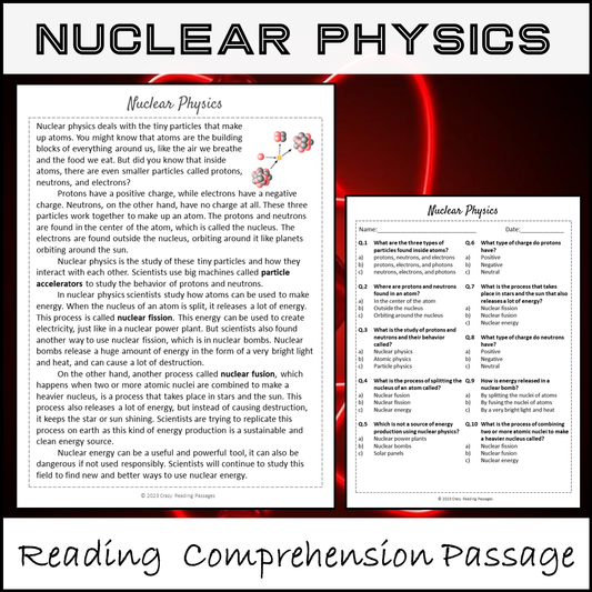 Nuclear Physics Reading Comprehension Passage and Questions | Printable PDF