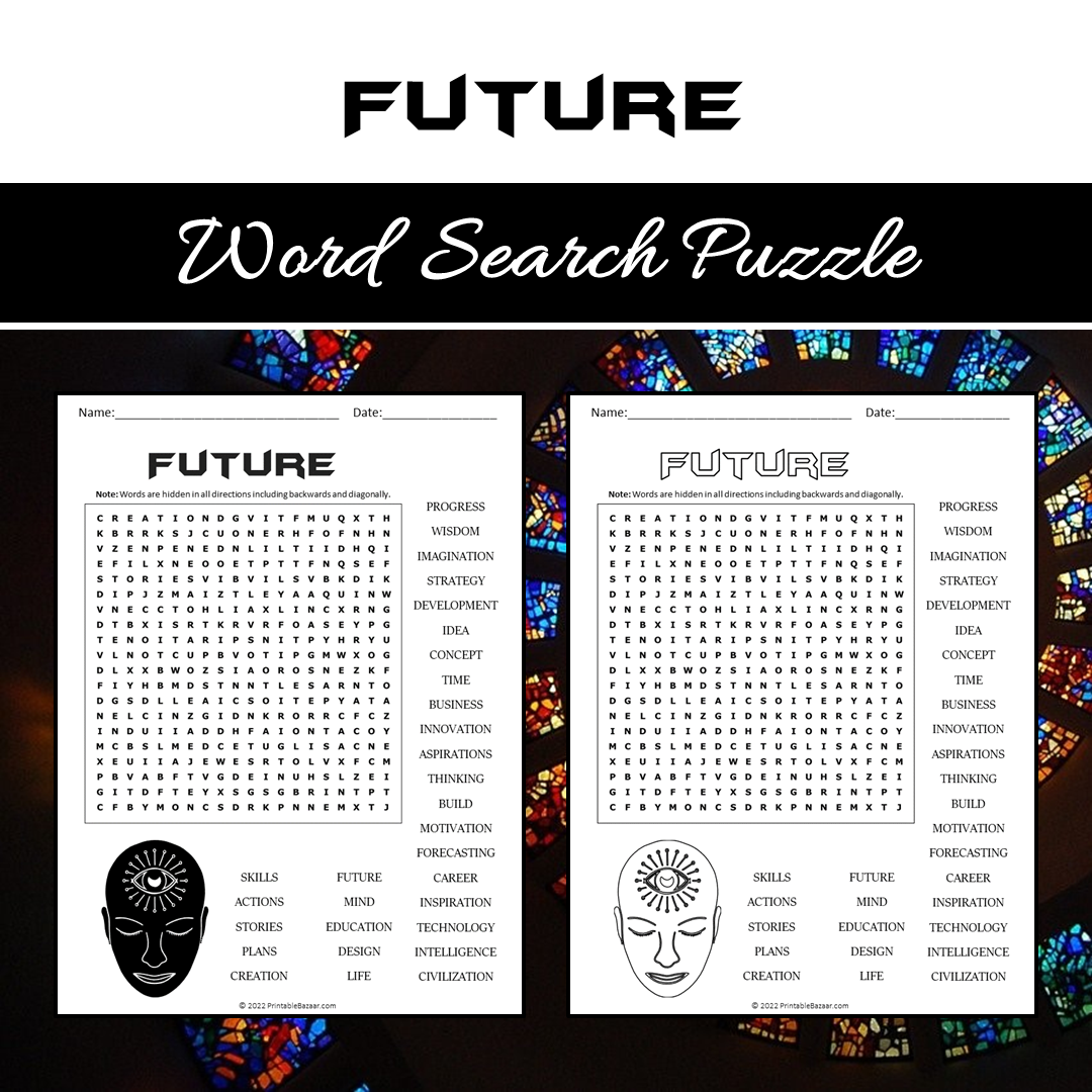 Future Word Search Puzzle Worksheet PDF