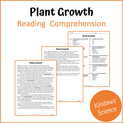 Plant Growth Reading Comprehension Passage and Questions | Printable PDF