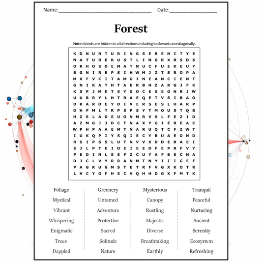 Forest Word Search Puzzle Worksheet Activity PDF