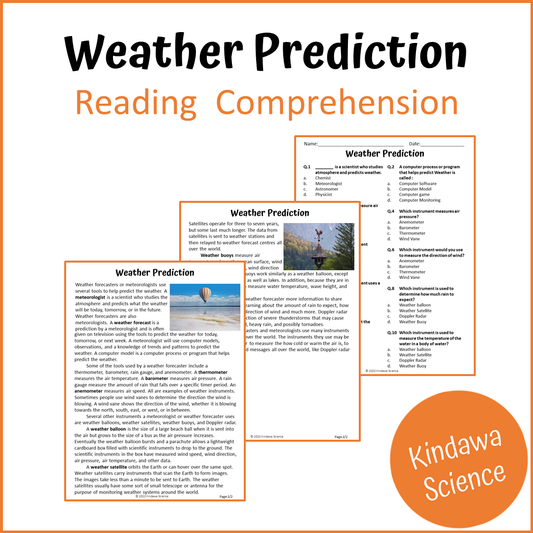 Weather Prediction Reading Comprehension Passage and Questions | Printable PDF