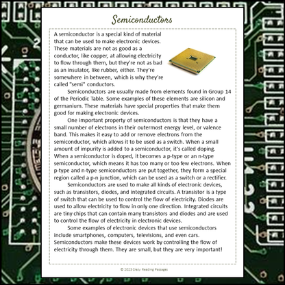 Semiconductors Reading Comprehension Passage and Questions | Printable PDF