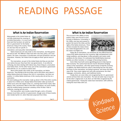 What Is An Indian Reservation Reading Comprehension Passage and Questions | Printable PDF