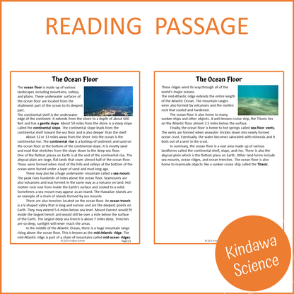 The Ocean Floor Reading Comprehension Passage and Questions | Printable PDF