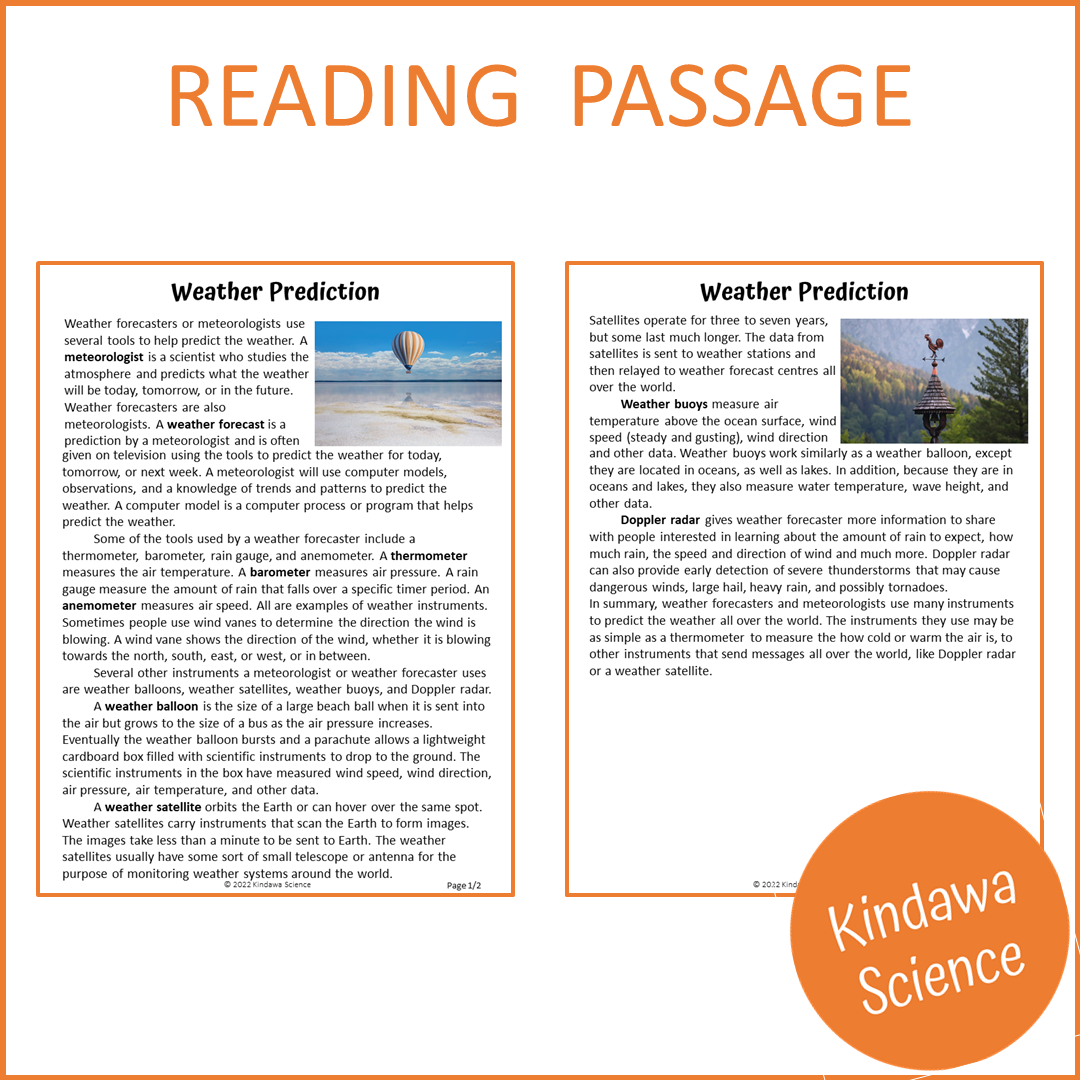 Weather Prediction Reading Comprehension Passage and Questions | Printable PDF