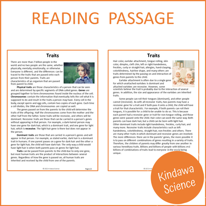 Traits Reading Comprehension Passage and Questions | Printable PDF
