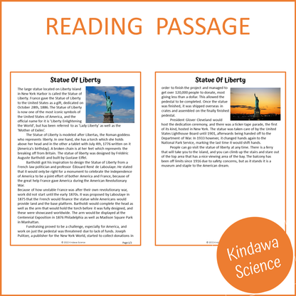 Statue Of Liberty Reading Comprehension Passage and Questions | Printable PDF