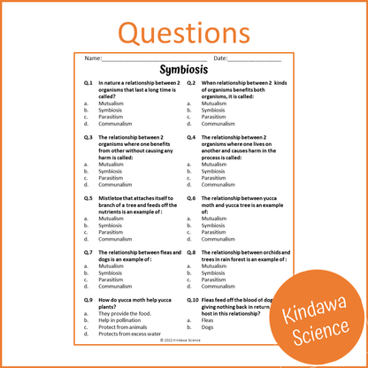 Symbiosis Reading Comprehension Passage and Questions | Printable PDF
