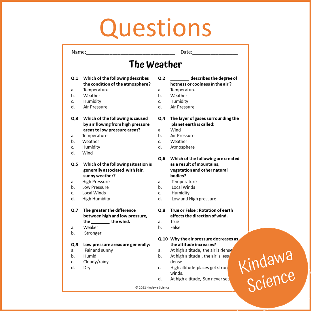 The Weather Reading Comprehension Passage and Questions | Printable PDF