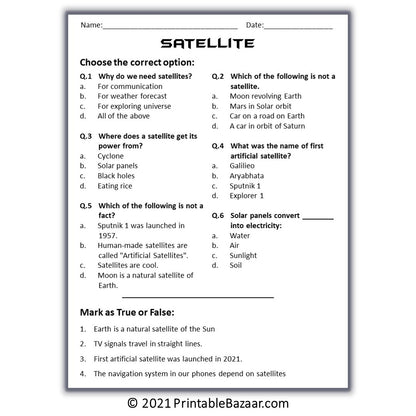 Satellite Reading Comprehension Passage and Questions